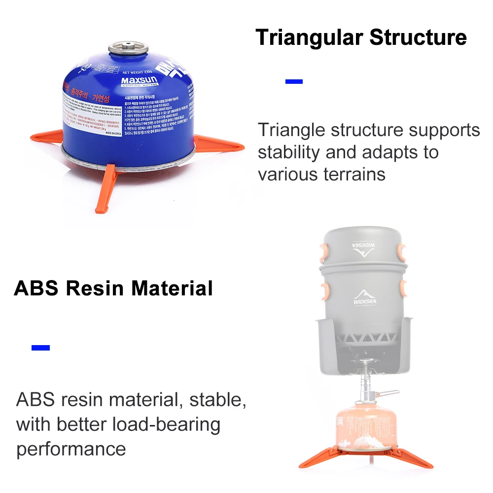 Widesea support de réservoir de gaz brûleur à gaz réchaud d'extérieur Camping réchaud outils bouteille étagère support trépied support de boîte pliable