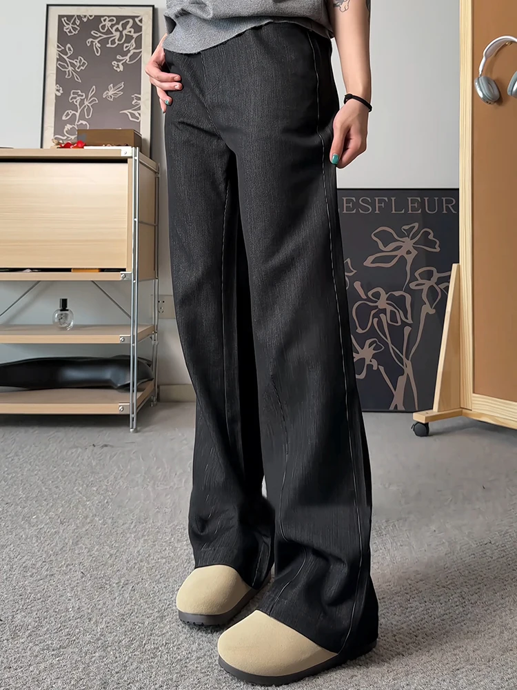 

Ice Silk Men's Summer Thin Jeans Loose Straight Leg Pants Drapey Comfortable Soft Denim Casual Trousers Faionable Trendy Sle