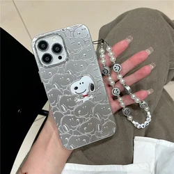 Snoopy Cartoon Cute Phone Case for Iphone14 13 12 11 Pro Max Mobile Phone Protective Shell with Lanyard Anime Shockproof Cover