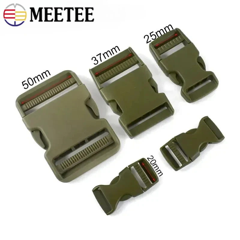 

5-20Pcs ArmyGreen Plastic Side Release Buckle for Backpack Strap Webbing Belt Adjuster Clip Clasp Luggage Fastener Tactical Gear