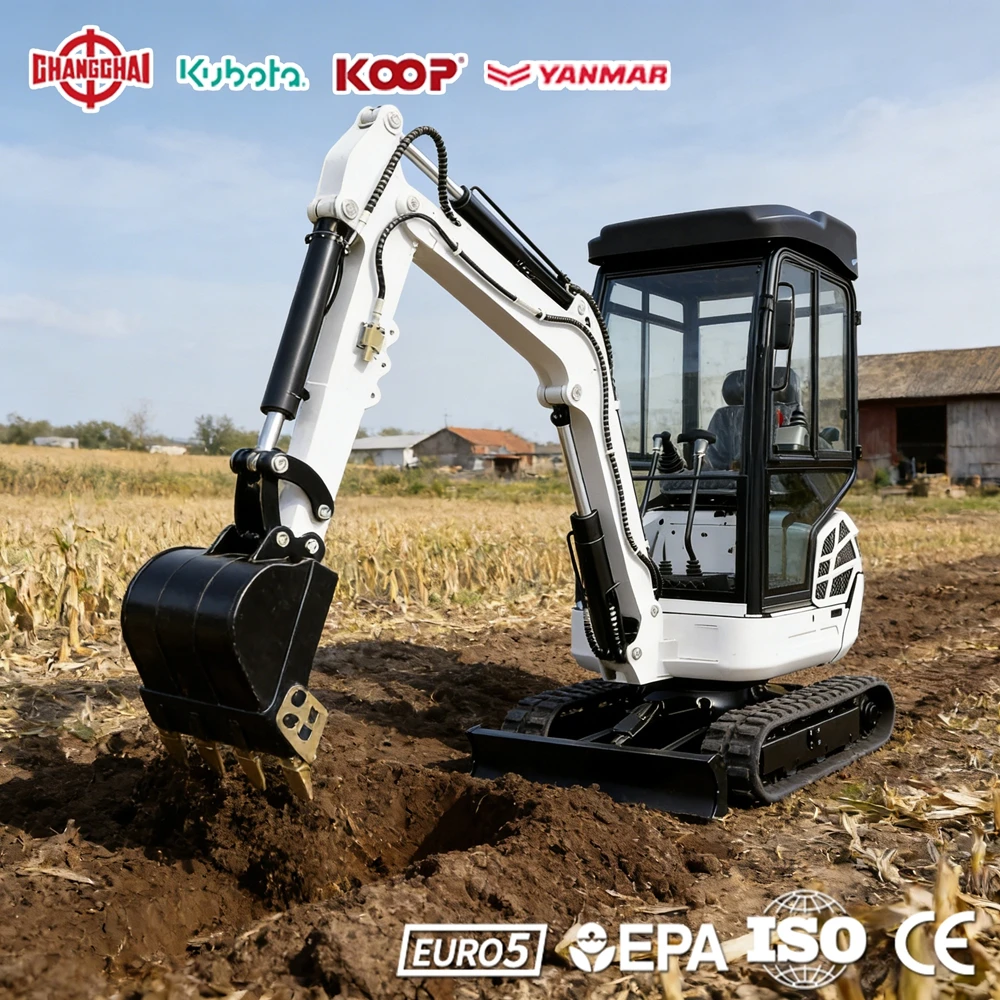 

Mini Excavator 1.0Ton Kubota Engine Construction 1.5Ton 2.5Ton Tools Europe EPA Euro 5 CE Factory Direct Sale