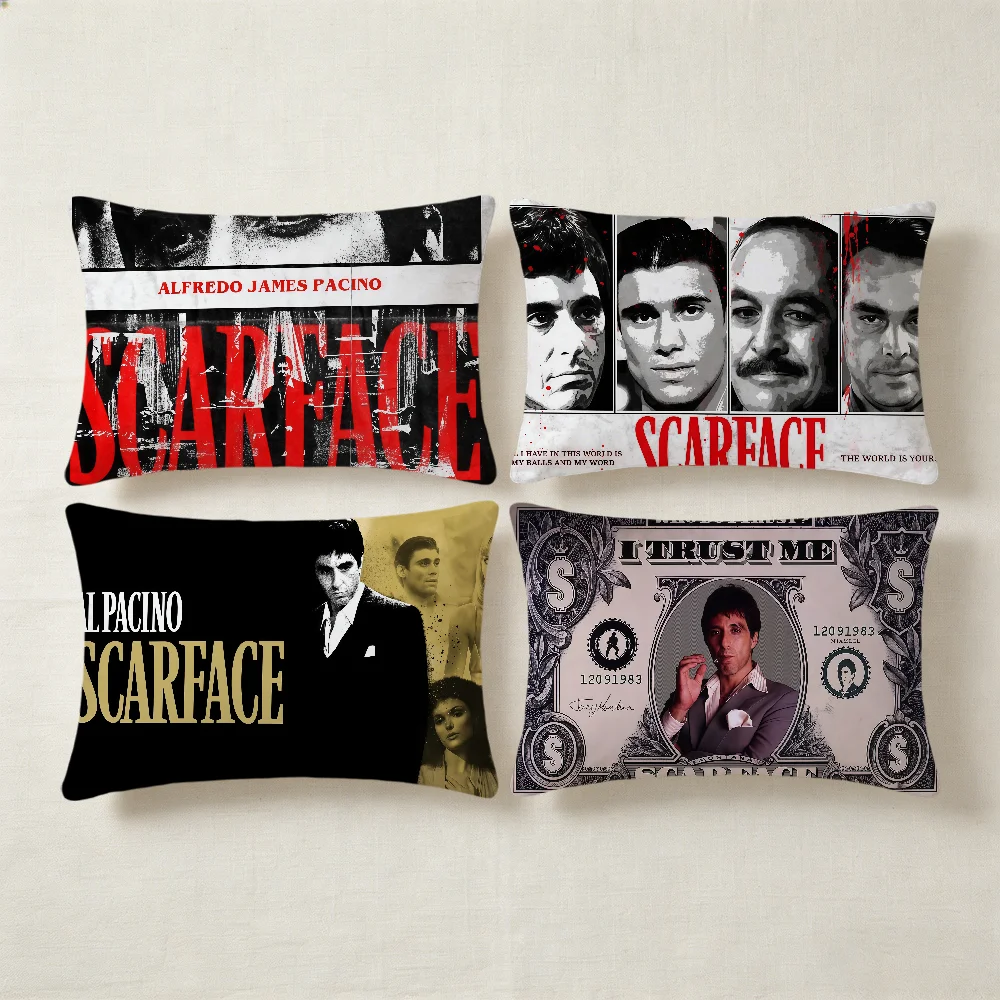 S-Scarface-E movie money cushion cover Rectangle Pillow Cover Home Sofa living Room Dorm bedside hogar Pillowcase party gift