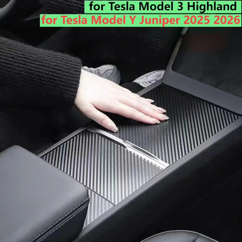 Protetor de Console Central para Tesla Model Y Juniper 2026 e Model 3 Highland, Adesivo de Proteção para Painel de Controle Central, Acessórios