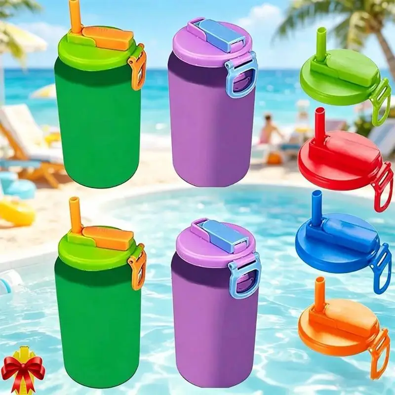 Reusable Soft Drink Can Lid. Soda Drink Can Lid Can Be Used For Beverages, Juices, And Soft Drinks, And Comes With A Straw