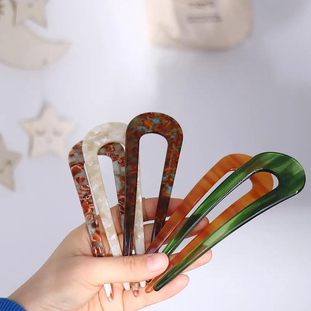 Hairpins U-shape New Headdress Hairpins For Girls Chinese Hair Fork Hanfu Hair Sticks Women Hairpins Acetate Hair Sticks
