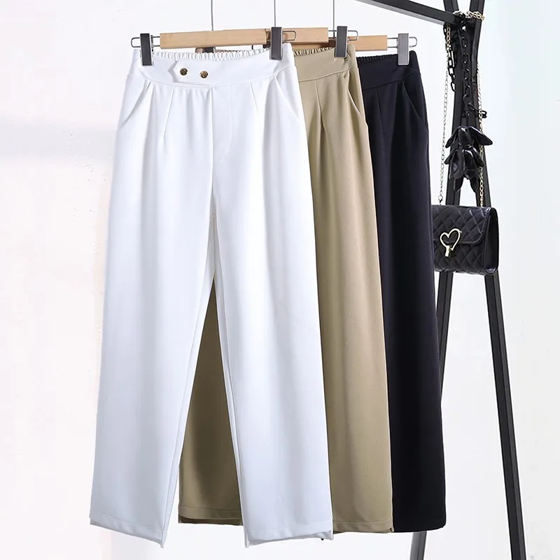 

Fashion Women Clothes Spring Summer Thin Solid High Waist Straight Pants Casual Women Trousers Female Ankle Pant