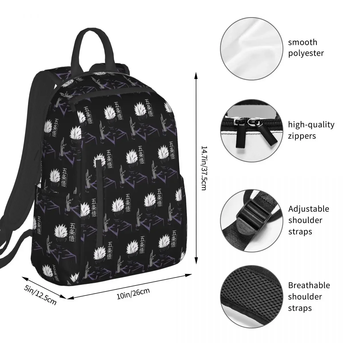 Anime Jujutsu Kaisen Gojo Satoru 5 Backpack Student BookBag Kids School Bag Computer Shoulder Bags Men Women