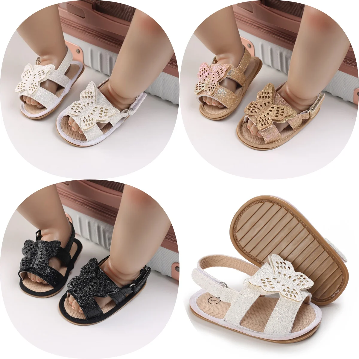 

Милые летние сандалии с открытым носком и бантом для детей 0-18 месяцев, повседневные нескользящие туфли принцессы на мягкой резиновой подошве для прогулок для девочек