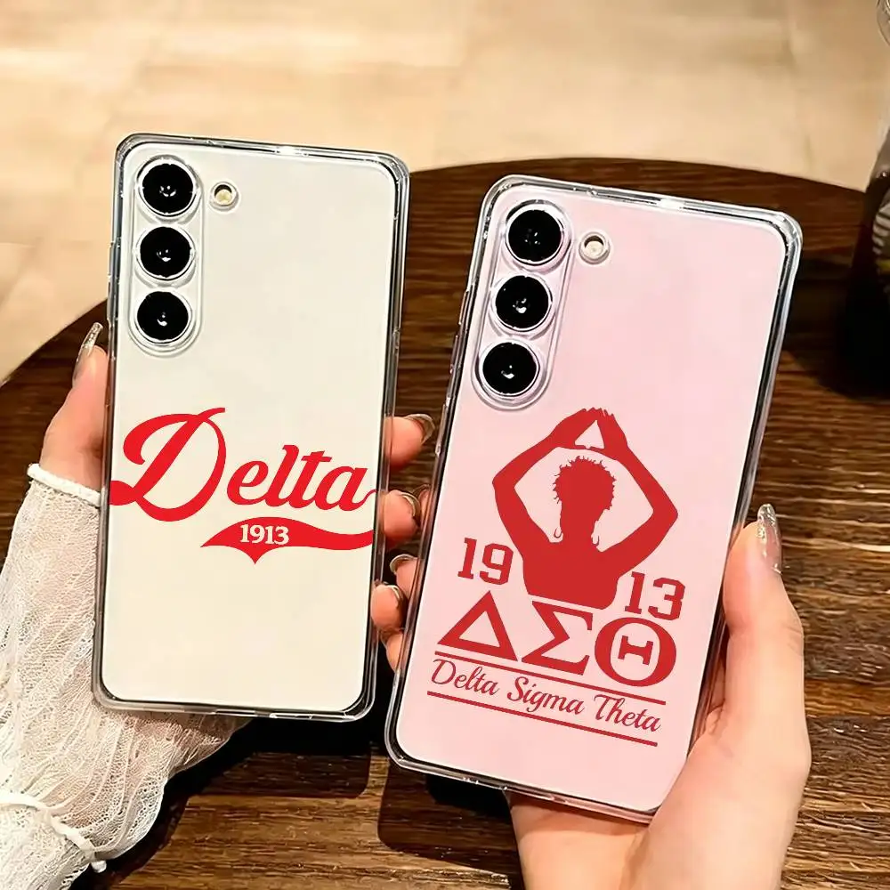 Delta Sigma T-Theta Clear Hard Phone Case For Samsung Galaxy A91,80,73,72 ,71,53,52,32,31,22,21s Transparent