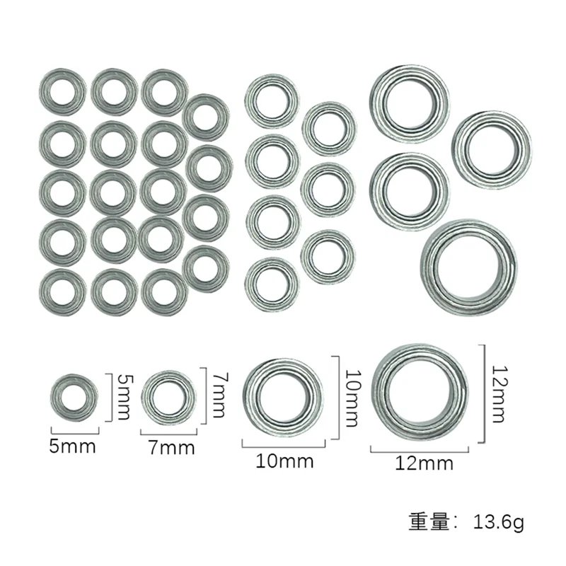 34Pcs LD-P06 Steel Bearing Set for LDRC LD-P06 LD P06 Unimog 1/12 RC Truck Car Spare Parts Accessories