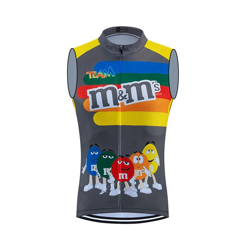 Men\'s Cartoon Style 2023 Summer Windproof Cycling Jersey Vest Bike Sleeveless Lightweight Breathable Vest Bicycle Ropa Ciclismo