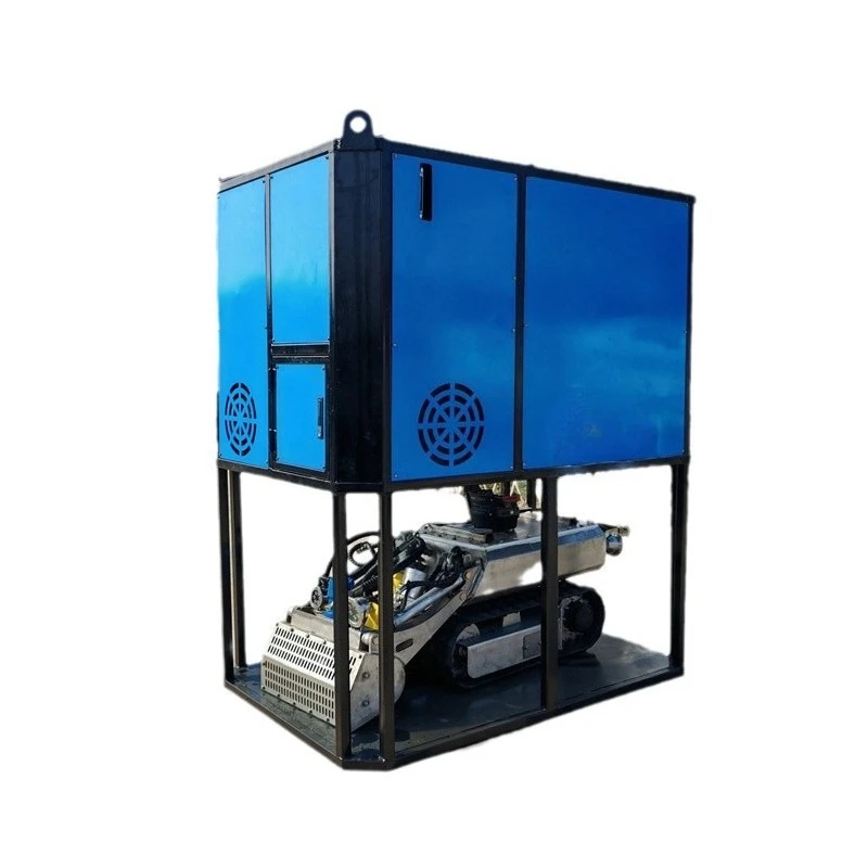 Remote control underwater dredging , pipeline box and culvert sludge cleaning, river intelligent crawler chassis waterproof