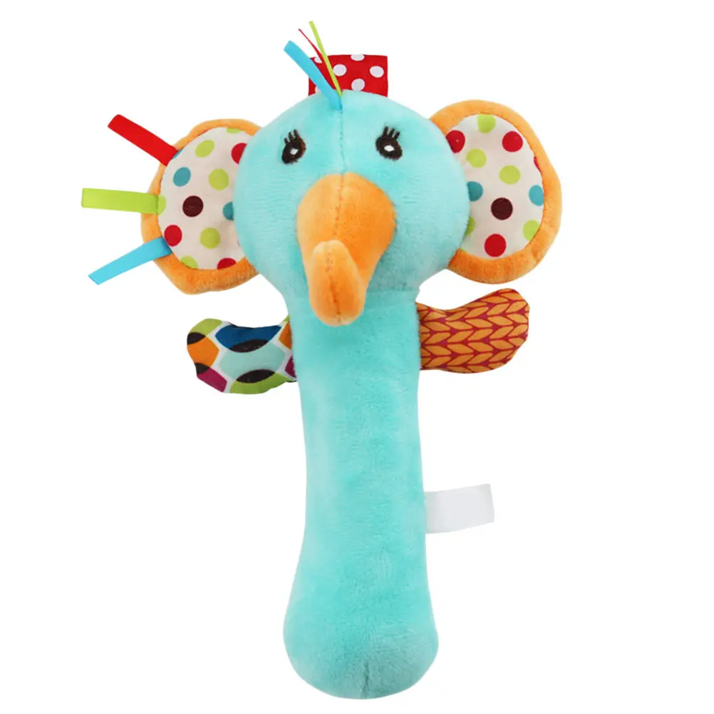 

Мягкая сенсорная погремушка-слоник для новорожденных: успокаивающая мультяшная погремушка-колокольчик для рук