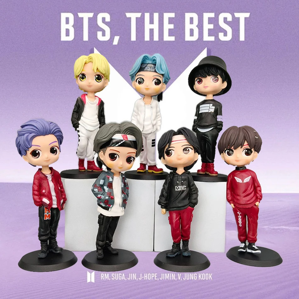 

7pcs Kpop Star 15cm PVC Model Toy Action Bangtan Boys Groups BT21 Action Figures Doll BTS Celebrity Idol Set Fan Collection