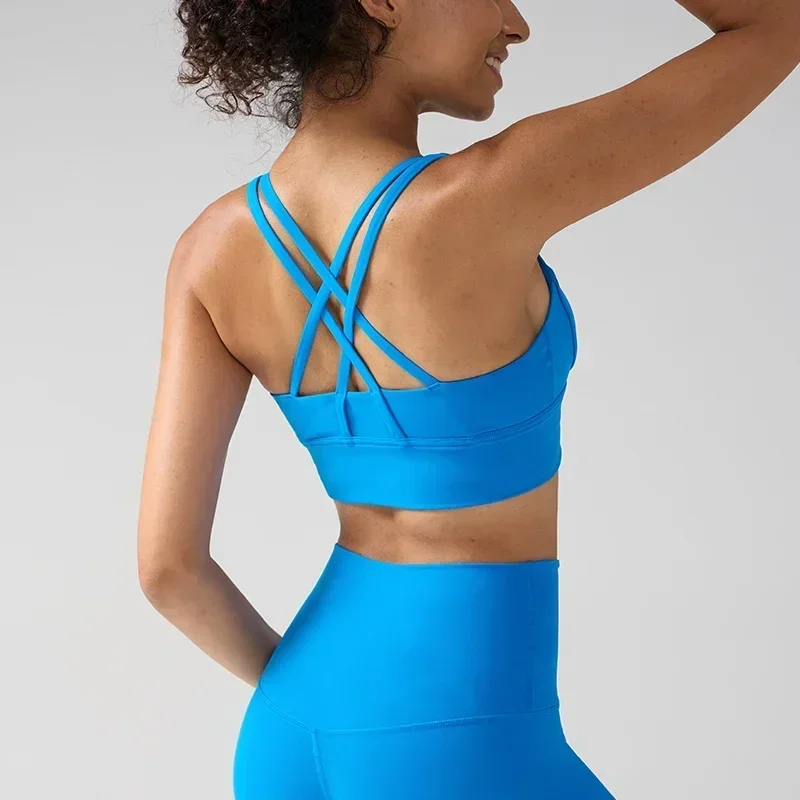 Solid Color soft high strength Women Fitness Bra Tight Sport Top Comprehensive Training Gym Yoga Underwear Tight With Chest Pad
