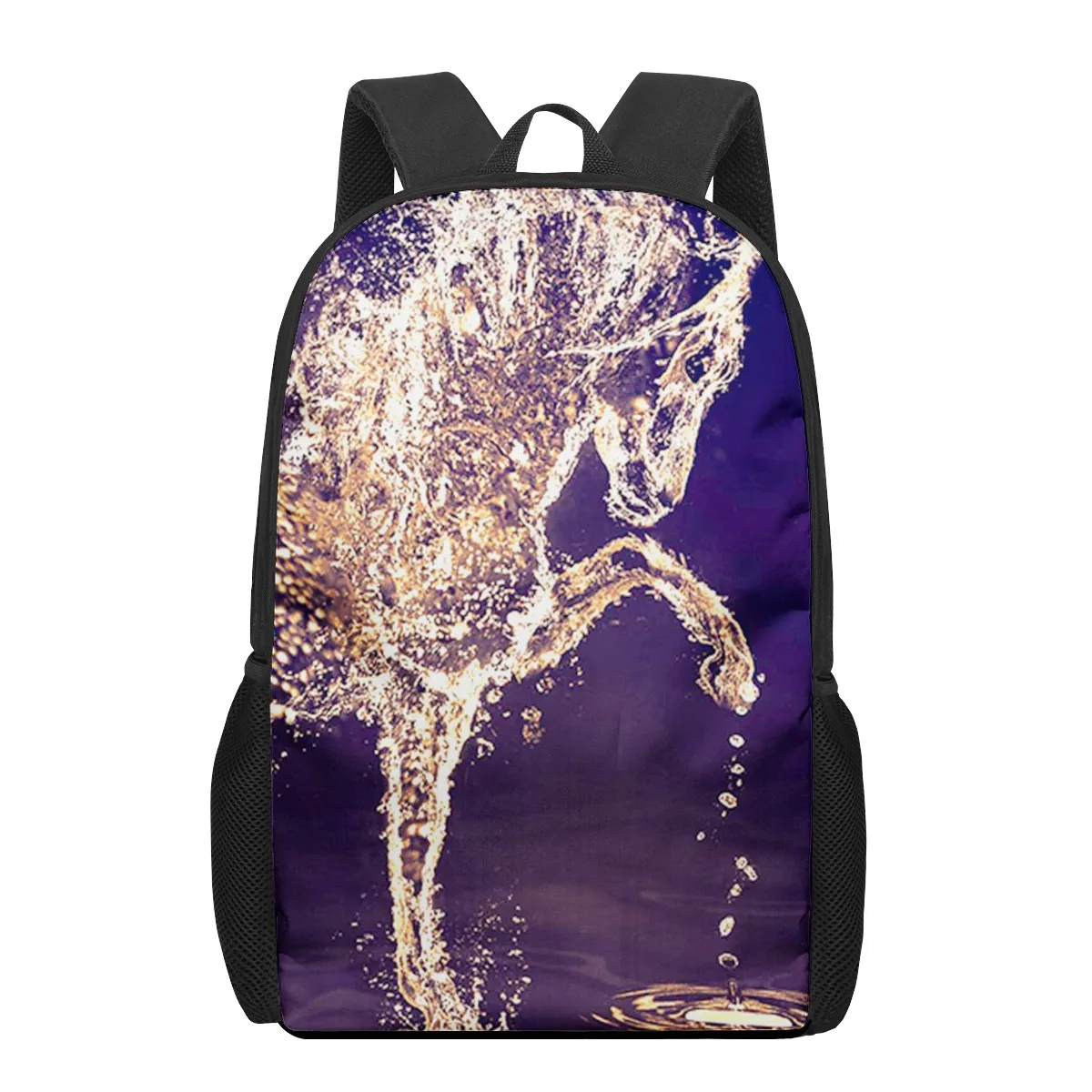 Cavalo padrão 3d saco de escola para crianças meninas meninos sacos de livro casuais crianças mochila meninos meninas mochilas grande capacidade