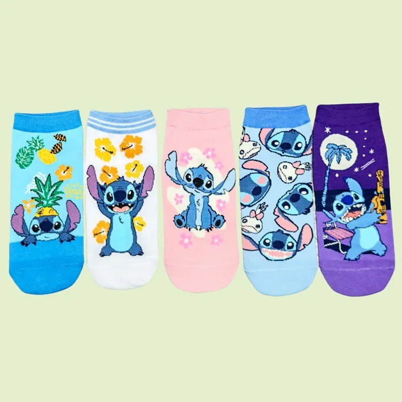 خمسة Paifor Stiddy لطيف غرزة الفتيات الصيف الكرتون أنيمي التطريز نمط تنفس لينة رائحة مقاومة مكافحة بيلينغ الجوارب #6