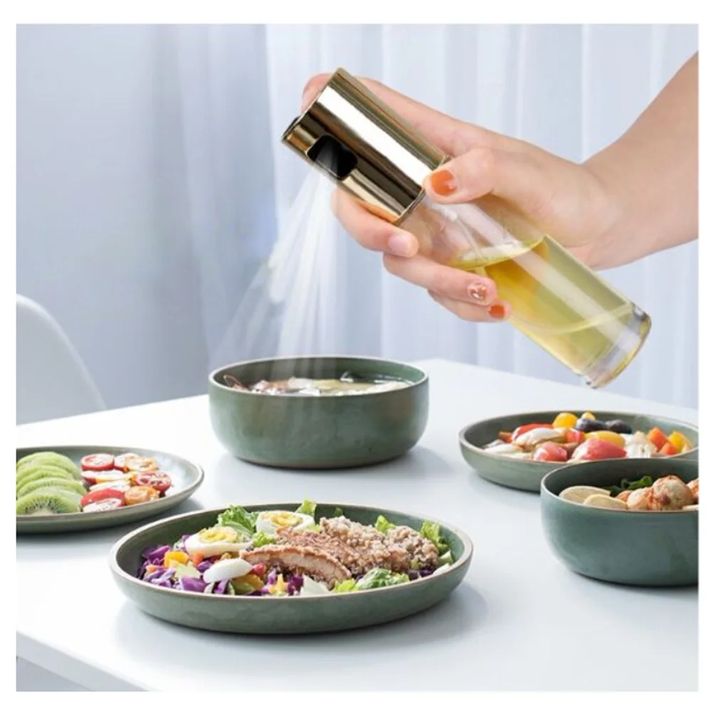 

Barbecue Oil Spray Bottle Stainless Steel Gold Design for Controlling Oil Usage in Cooking Baking Grilling Vinegar Sprayer