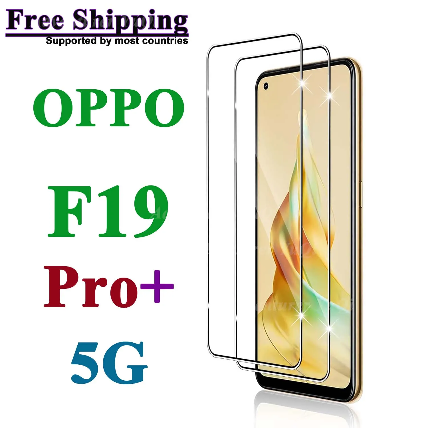 

Screen Protector For OPPO F19 Pro Plus 5G, Tempered Glass High Aluminum Cryst HD 9H Transparent Clear Anti Scratch Case Friendly