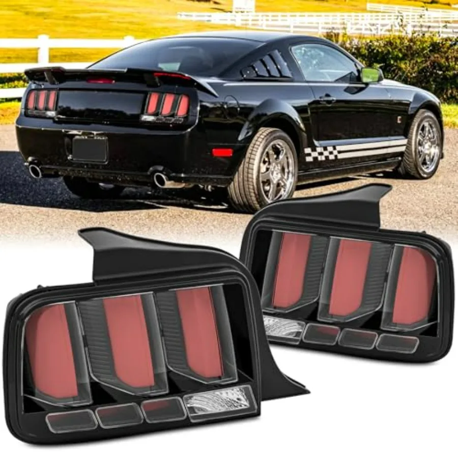 

2 шт. светодиодный задний фонарь с лампочками для 2005 2006 2007 2008 2009 Mustang Shelby Bullitt V6 GT CS Coupe Convertible Black Interior R