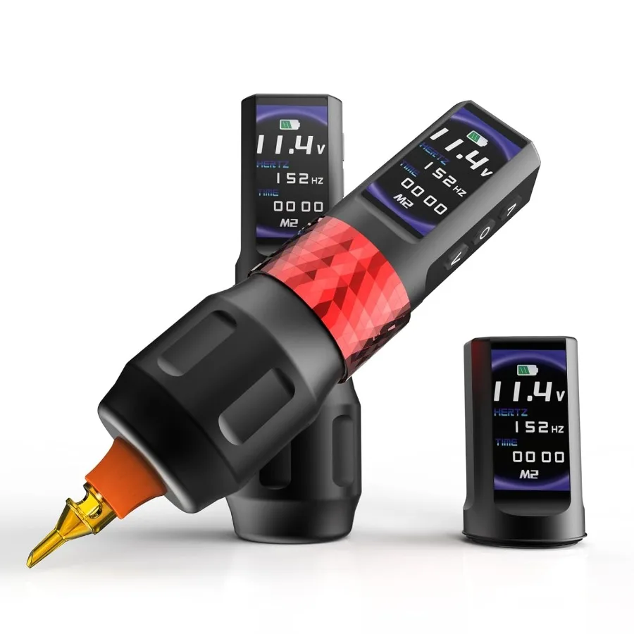 Wireless Tattoo Machine Gun F6 Rotary Tattoo Pen with 2 Replaceable 2000mAh Batteries OLED Display HighPrecision Tattoo Equipme