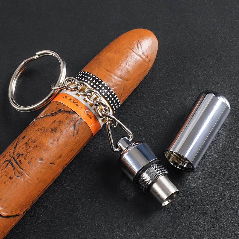 

Portable Cigar Puncher Hole Opener Drill with Keychain Cigar Drill Puncher Opener Punching Tool Cigar Opener Puncher 8mm