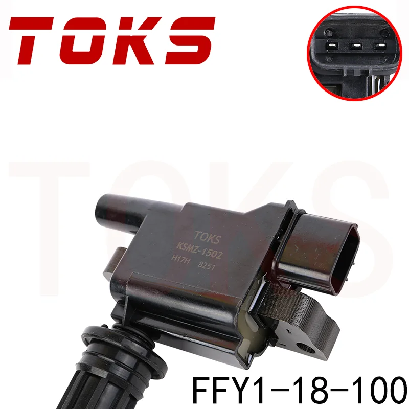 

TOKS 1X FFY1-18-100 Ignition Coil FOR Mazda 323F 323S Sixth Generation Sedan BJ Prima MPV 1.9 2.0 99-2005 FP85-18-100C auto part