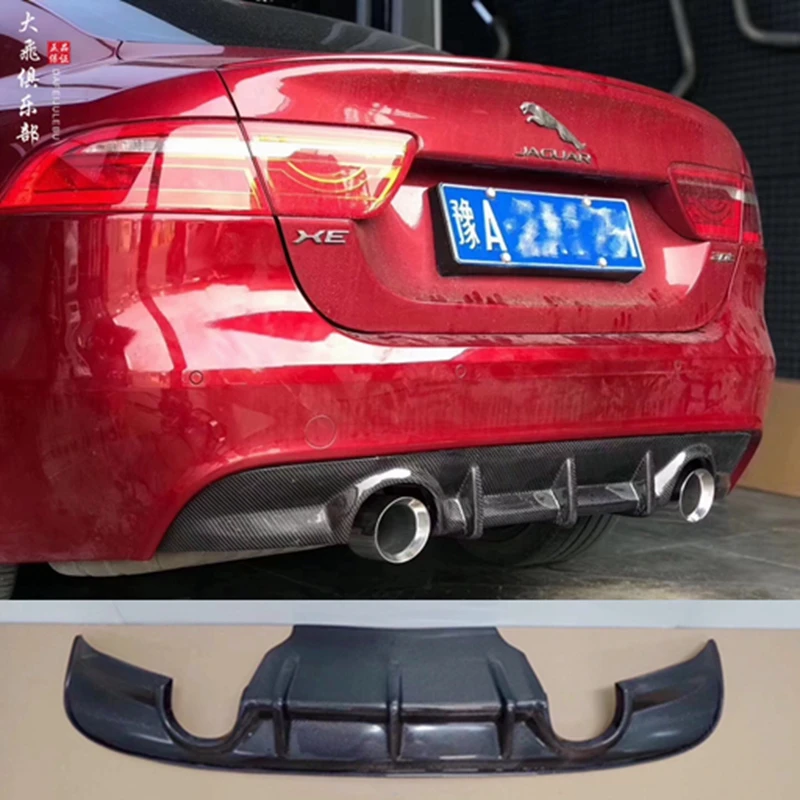 Carbon Fiber Racing Rear Bumper Lip Diffuser For Jaguar XE Sedan 4-Door 2015 2016 2017 Car Bumper Apron Guard Plate