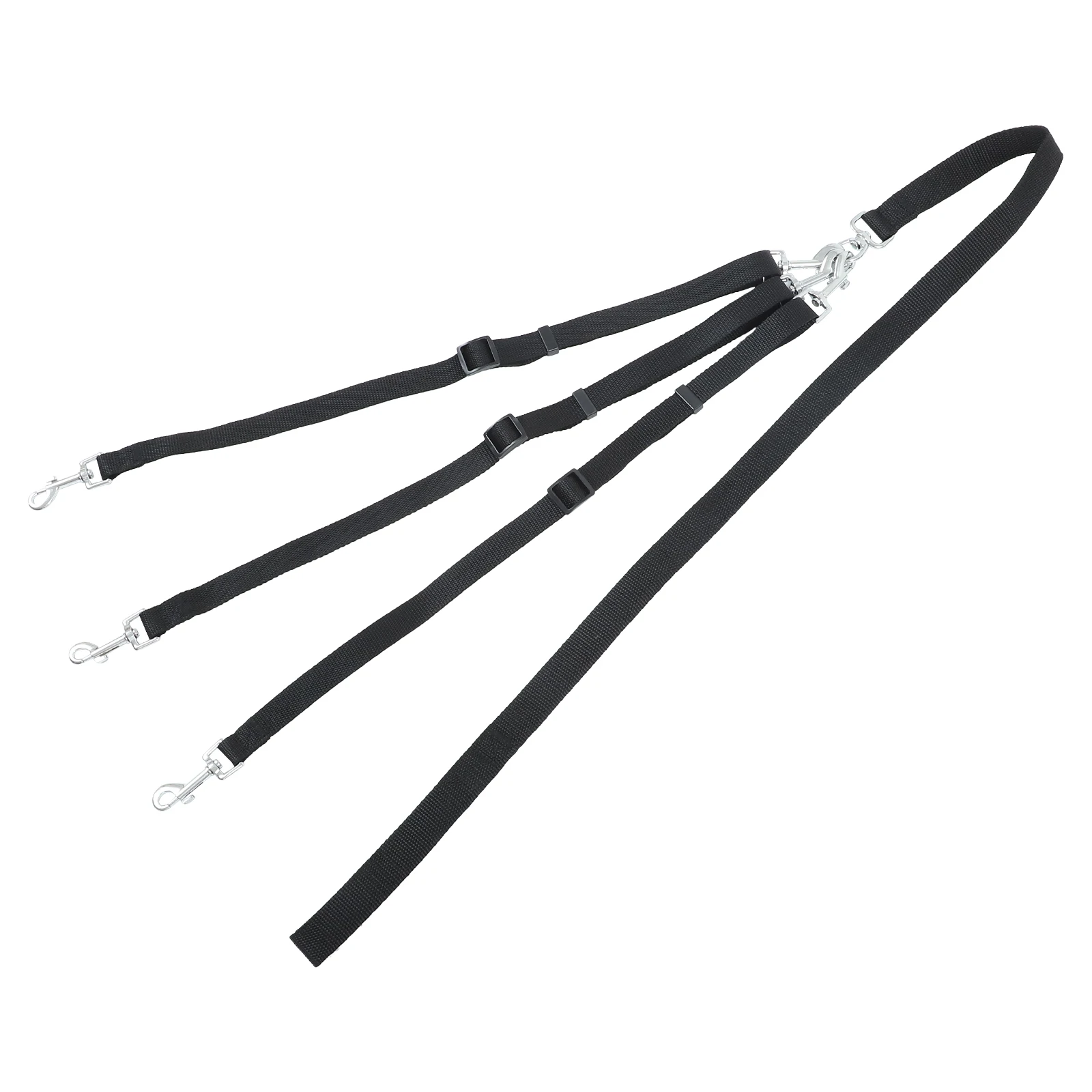 

Nylon Tricephalous Dog Leash Heavy Duty Durable Comfort Grip Light Weight For Small Medium Dogs Black Training Walking