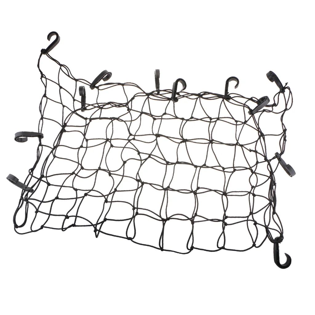 Adjustable cargo net 90 * 120 cm with 12 hooks for moving, camping and