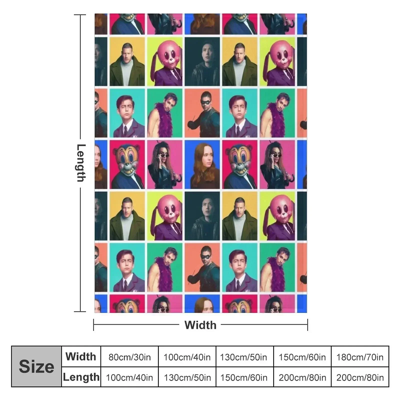 The Umbrella Academy - Character Collage Throw Blanket Retros Thins Luxury Brand Hairys Blankets