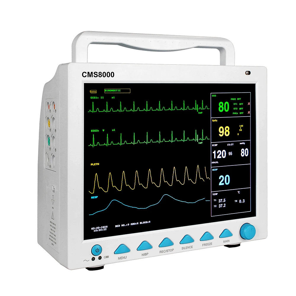 CONTEC CMS8000 Cheap Multi-parameter CE Hospital ICU Emergency Medical Equipment Vital Sign Monitor Patient Monitor Blue CE ISO