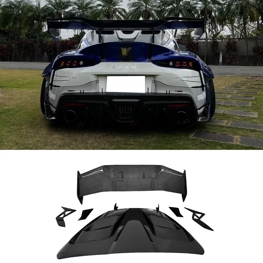 GR A90 Robot Style Rear Wing Spoiler For Toyota GR Supra A90 A91 MK5 2019+ Rear Glass Cover Plus Spoiler