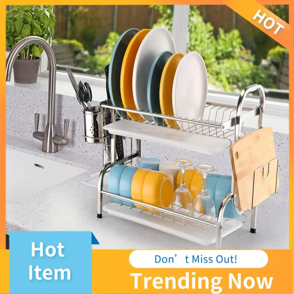 

ABNL Dish Drying Rack, Dish Rack, Utensil Holder, Cutting Board Holder, Rust-Proof Dish Drainer For Kitchen Counter