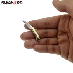 Swayboo Small Tiny Brass Handle Acrylic Stainless Steel Mini Portable Pocket Knife Paper Cutting Gift Unpacking EDC Folding