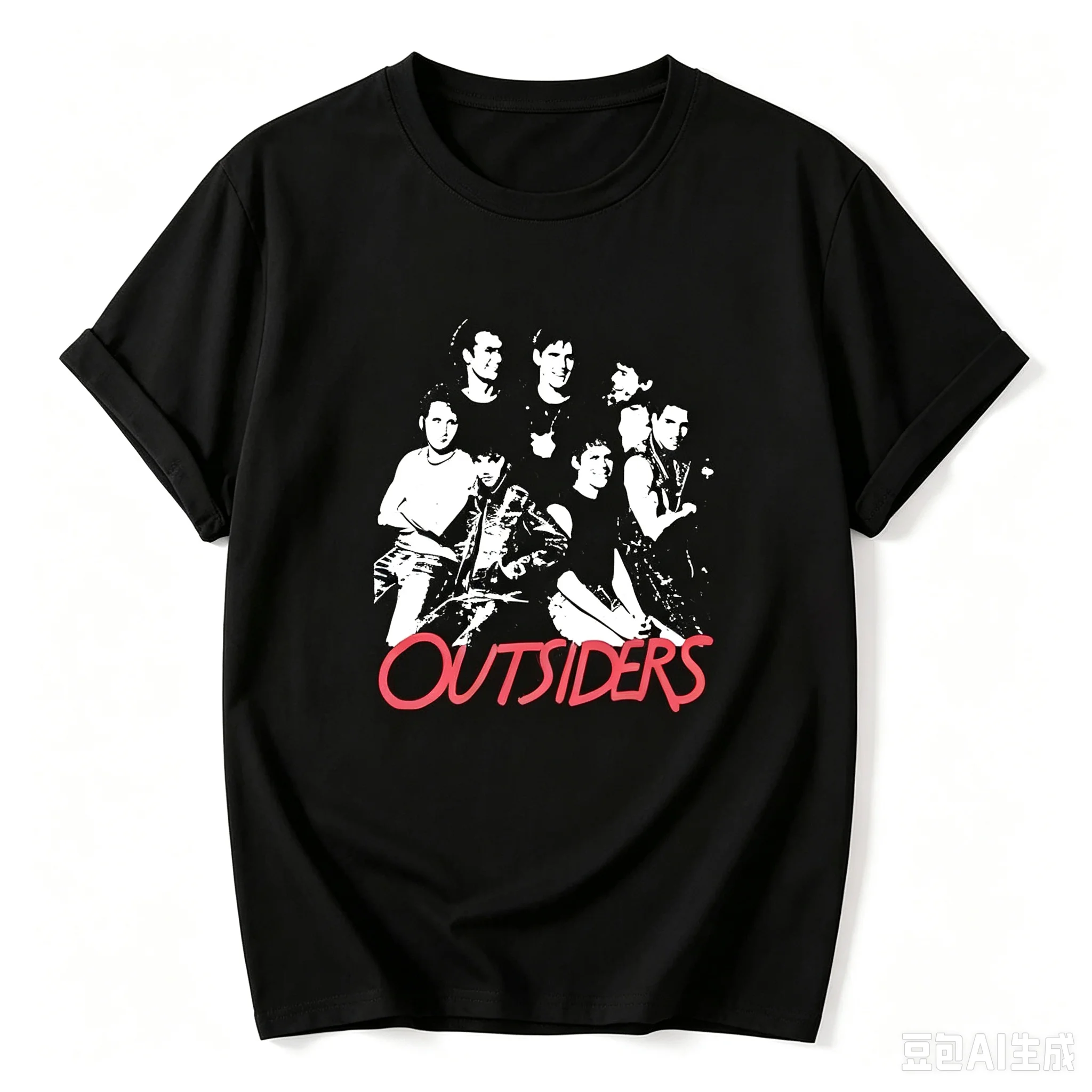 1 Stück 2026 Vintage-Film „The Outsiders“-Print Baumwoll-T-Shirt Unisex Herren Damen Kinder Streetwear Lässige Kurzarm-Oberteile – Detail 6