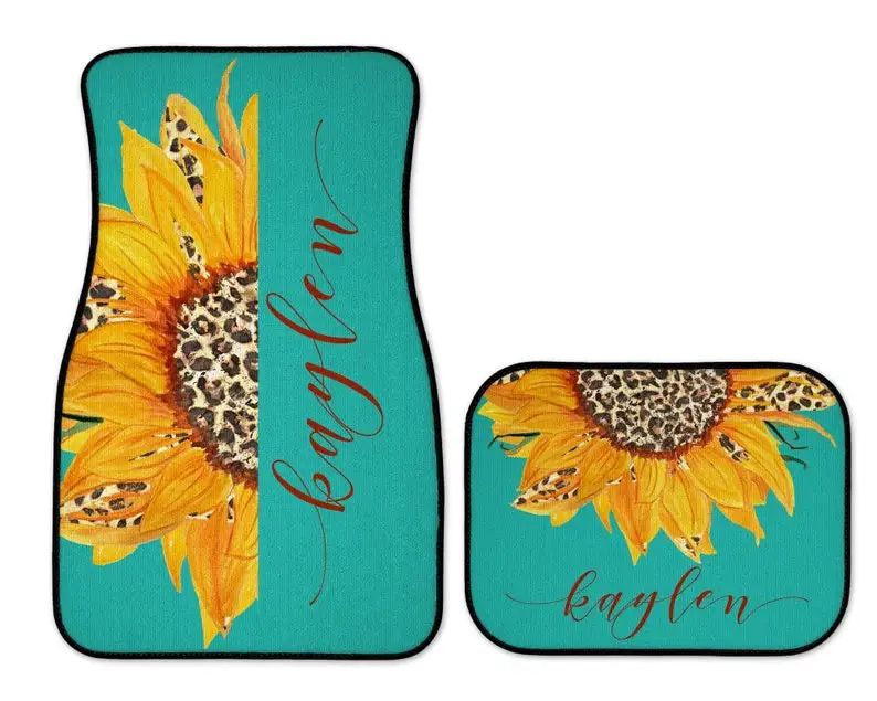 

Sunflower Car Accessories | Car Mats | Leopard Print | Car Accessory | Monogram Car Mats | Personalized Car Mats