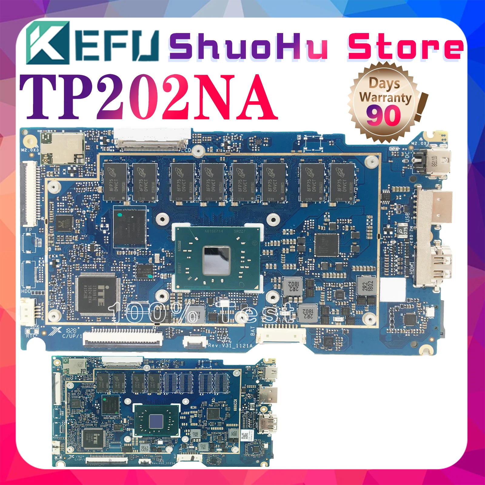 

KEFU TP202NA Mainboard For ASUS TP202N TP202NAS J202NA Laptop Motherboard CPU:N3350 N4200 RAM:2GB/4GB SSD:32G/64G/128G 100% Test