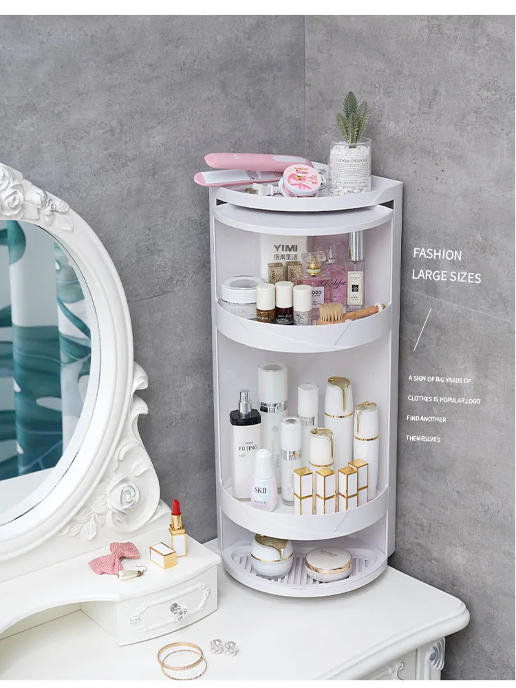 

Batoom Corner Storage Ra Rotating No Drilling Multi Functional Wall Mounted Organizer Cosmetic Box e Plastic Stora...