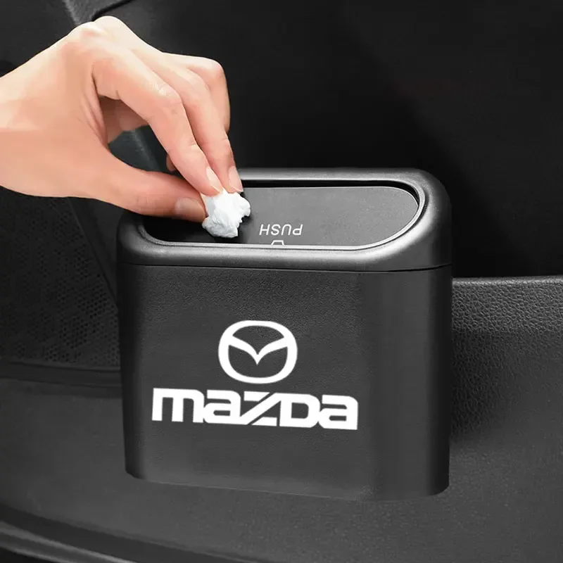 1pcs Car Trash Can Car Garbage Bin Auto Interior Accessories For Mazda 3 5 6 323 626 CX-3 CX-4 CX-5 CX-7 CX-9 Axela 6 RX8 7 MX3