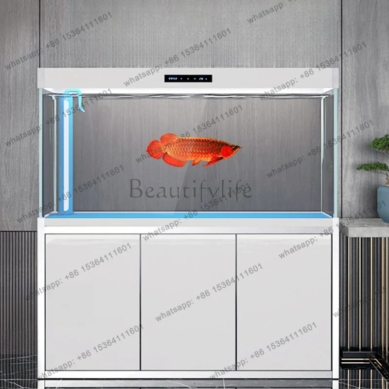FG Premium Ecological Arowana Aquarium System - Large Floorstanding Ultra White Glass Tank with Advanced Dry-Wet Filtration JT40