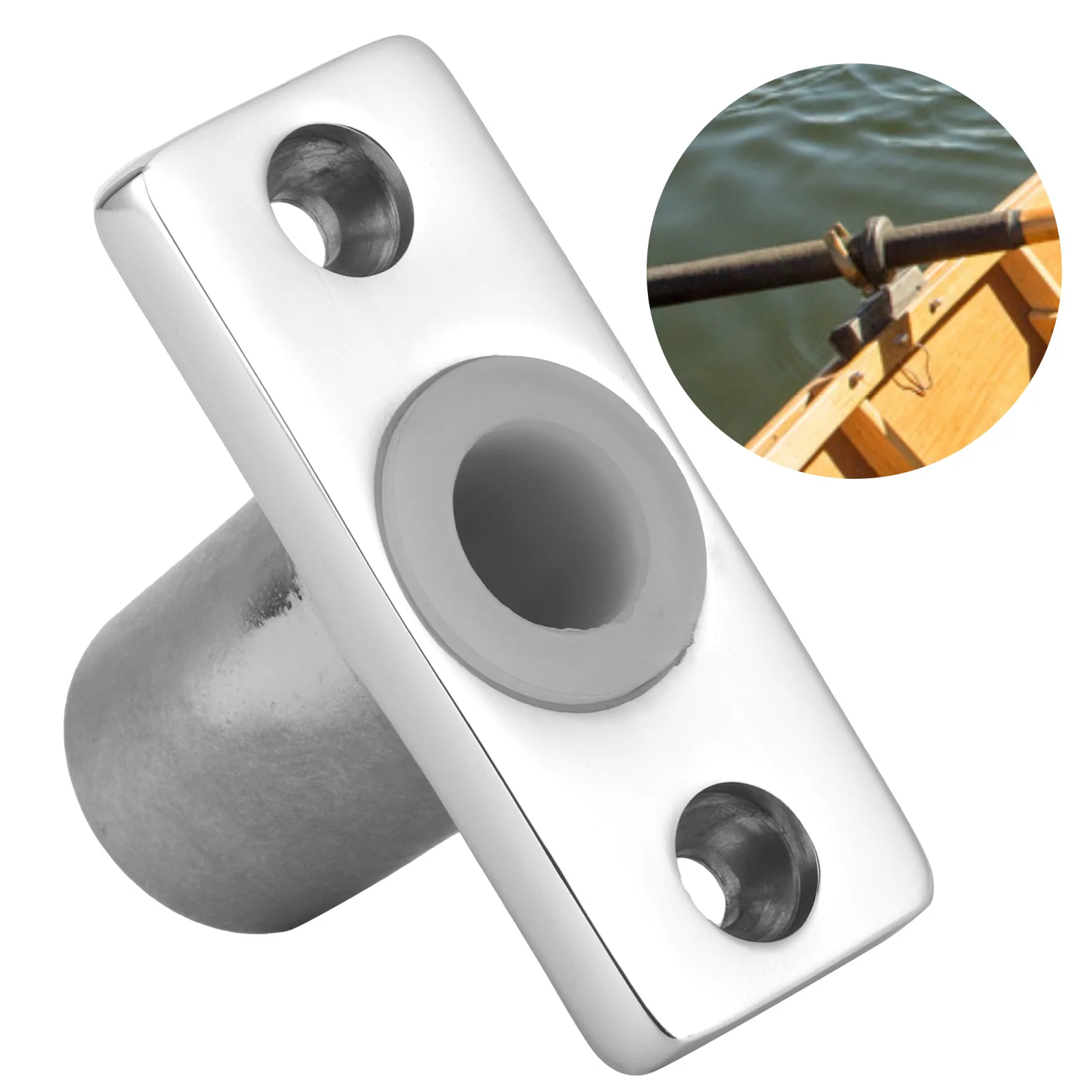 Top Mount Oar Lock Socket Holder T‑Shaped Bracket 316 Stainless Steel for Marine Yacht Marine Oar Holder
