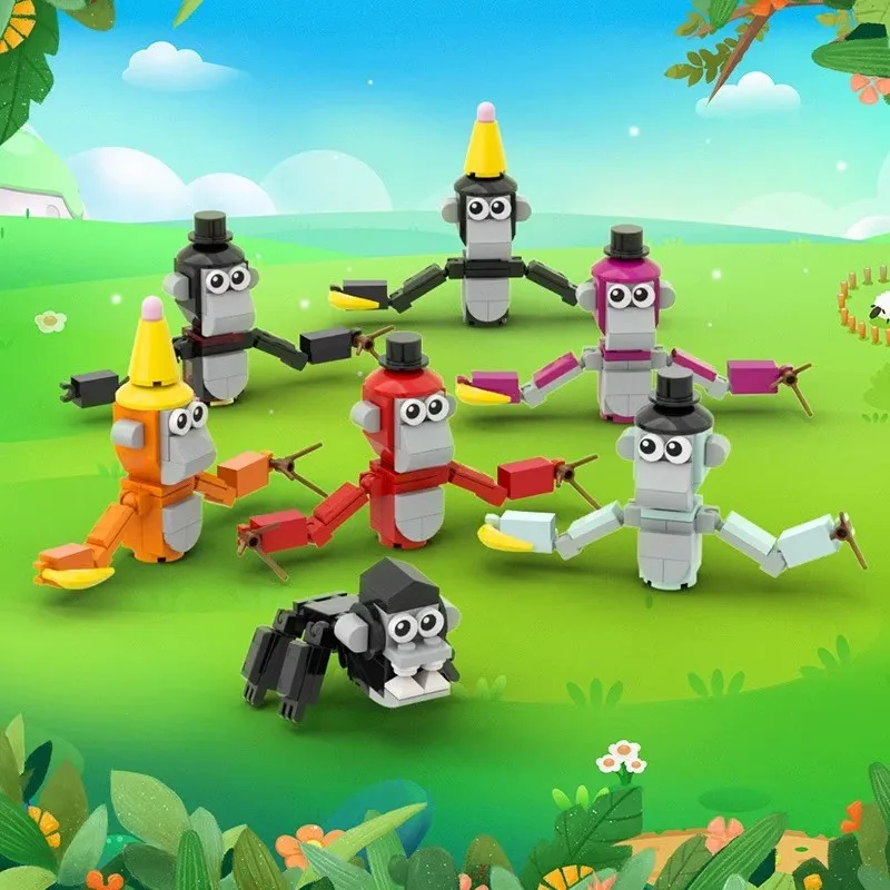 

Новейшая фигурка гориллы, обезьяна, строительный блок, модель, комплект MOC, мультяшная игра, аниме, животные, монстр, кирпичи, игрушка, подарок на день рождения для детей