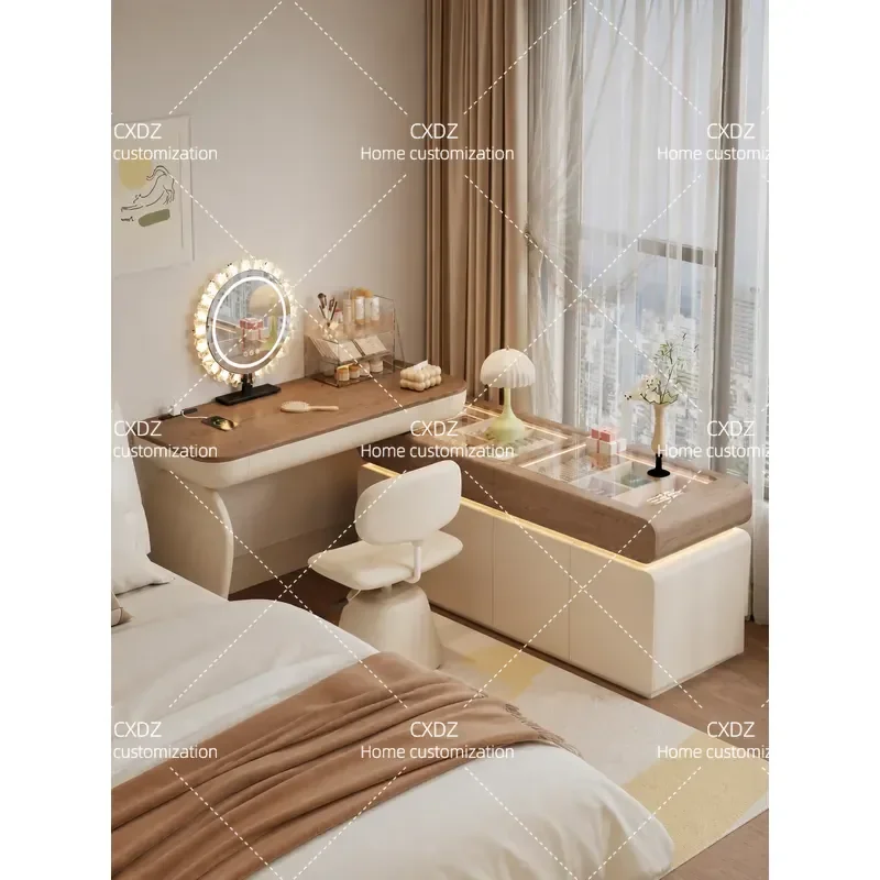 Solid Wood Semi Enclosed Dresser Chest Desk Integrated Corner L Type Computer Desk with Storage Locker 2026 New