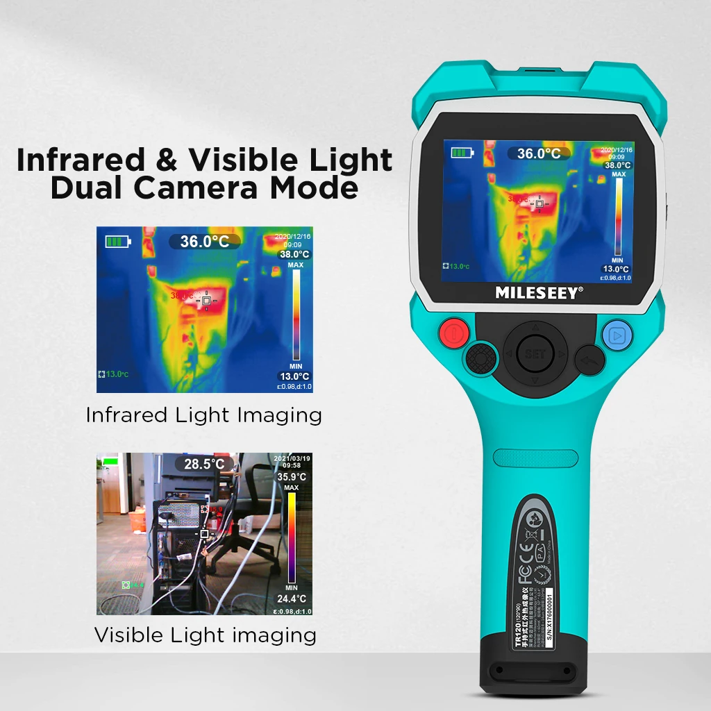 شاشة LCD مقاس 120*90 مقاس 3.5 بوصة فحص سباكة -20 ℃ ~400 ℃   كاميرا حرارية صناعية تعمل بالأشعة تحت الحمراء