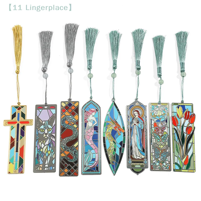 European Retro Mural Architectural Style Tassels Bookmarks For Readings Lovers Bookworm Gifts Page Marking Tool 【A】