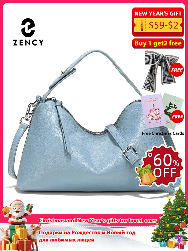 

Zency Genuine Leather Tophandle Bag Fashion Hobo Bag Women Shoulder Handbag Crossbody Designer Elegant White Satchel Retro Brown