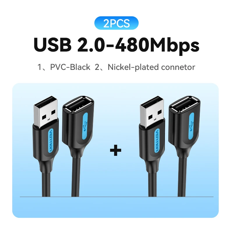 Vention USB 3.0-Verlängerungskabel, USB 3.0 2.0-Kabel, Verlängerung, Datenkabel für PC, Smart TV, Xbox One SSD, schnelle Geschwindigkeit, USB-Kabelverlängerung
