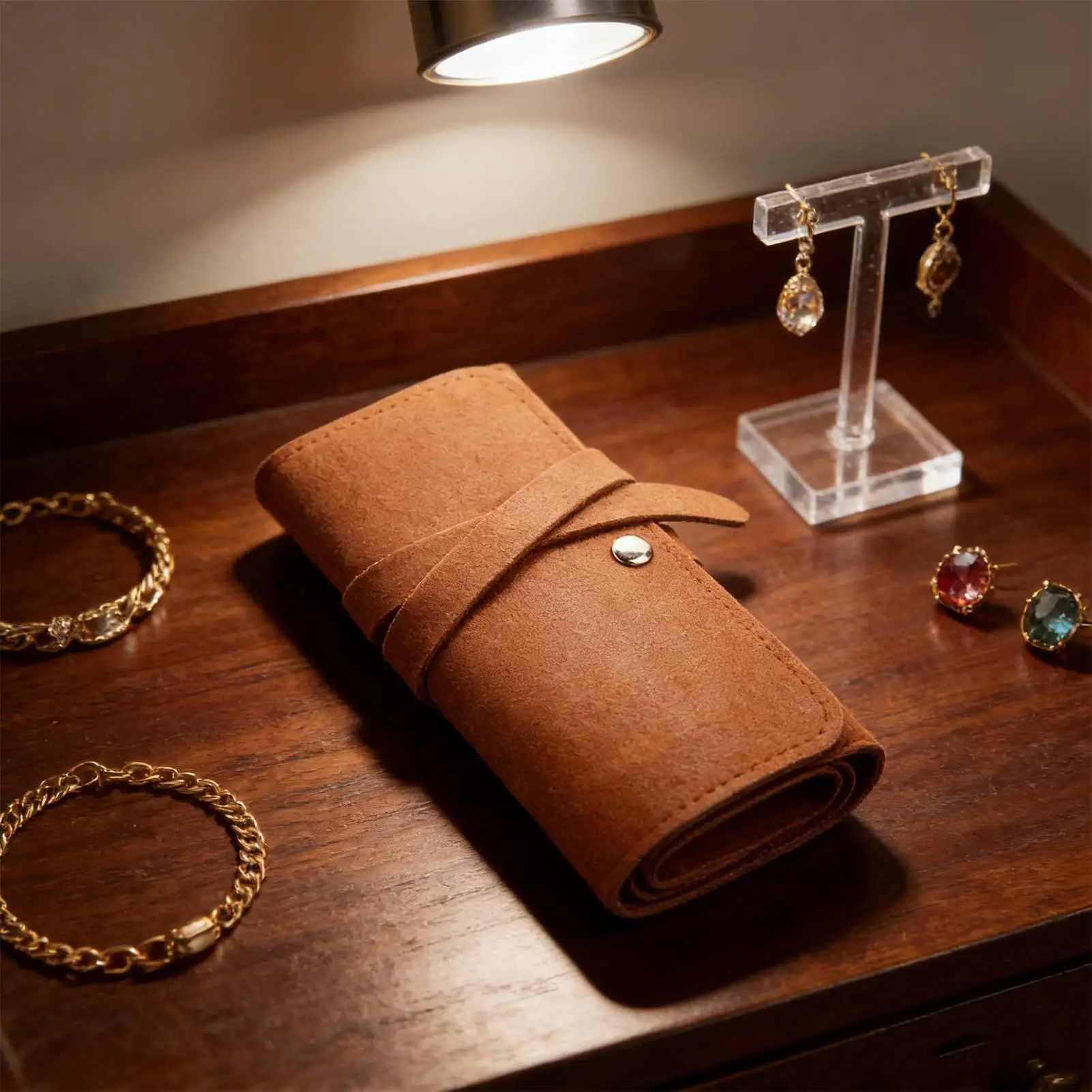 

Lightweight Jewelry Organizer Roll Waterproof Foldable Travel Storage Bag For Women Girls Necklaces Rings Earrings Bracelet