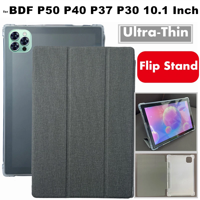 

for BDF P50 P40 P37 P30 10.1 Inch Tablet 10.1 Inch Faux Leather Flip Case Cover with Stand Up Function Cove Protective Case
